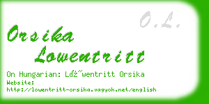 orsika lowentritt business card